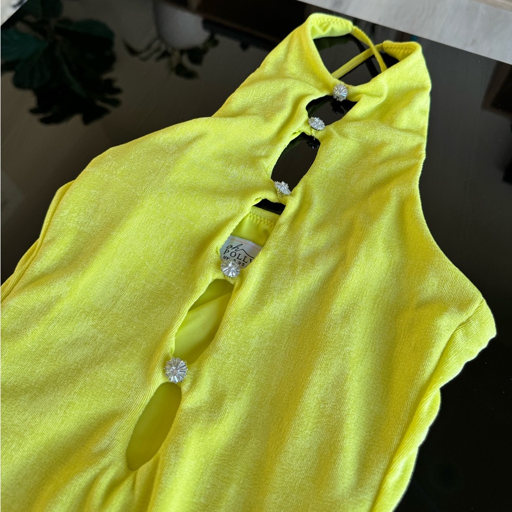 Oh Polly Cut Out Bodycon Mini Dress 💛 Size 4 - Picture 5 of 8